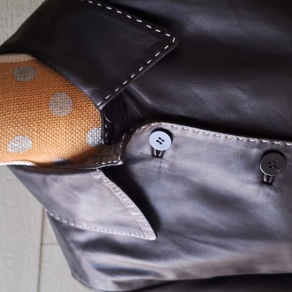 Vintage Whipstitch leather blazer by Ponte Vecchio Italy - Picture 2 of 8